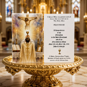 Tarjeta Santa de Sacerdote de la Misa Latina Tradi