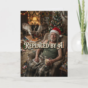 Tarjeta Santa Deja el Trabajo Reemplazado por IA Navidad D