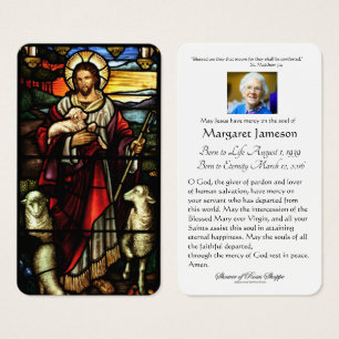 Tarjeta Santa del Funeral Católico Jesús Santo Pas
