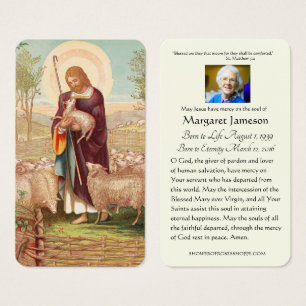 Tarjeta Santa del Funeral Católico Jesús Santo Pas