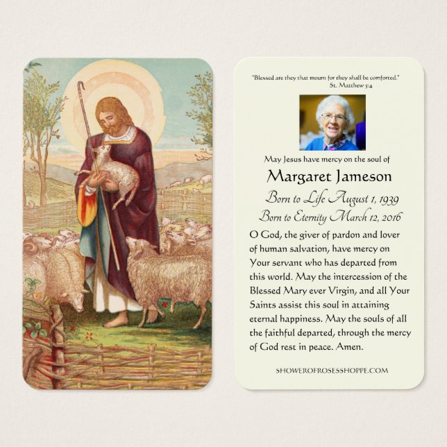 Tarjeta Santa del Funeral Católico Jesús Santo Pas (Anverso y reverso)
