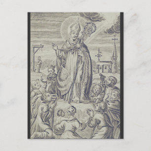 Tarjeta Santa del Obispo Amandus de Maastricht