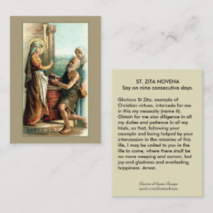 Tarjeta santa del rezo de la novena de la Virgen