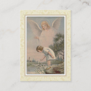 Tarjeta santa del rezo del ángel de guarda