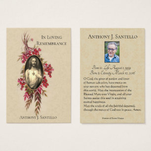 Tarjeta santa del rezo sagrado fúnebre católico