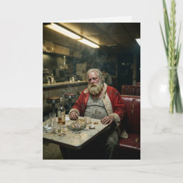 Tarjeta Santa Desaliñado Restaurante Fumando Humor Oscuro