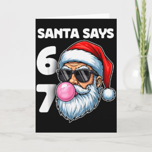 Tarjeta Santa Dice Seis Siete, 6 7 Gen Alpha Meme Slang Na