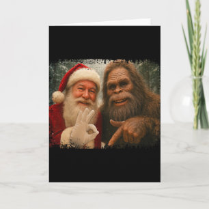 Tarjeta Santa divertido 67 con Bigfoot seis siete 6 7 meme