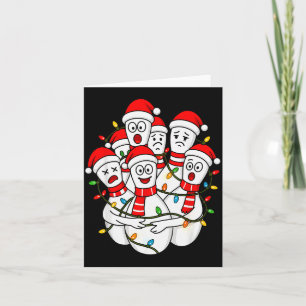 Tarjeta Santa divertido de bolos de Navidad equipo de homb