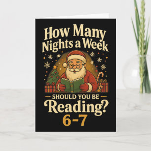 Tarjeta Santa Divertido Leyendo 67 Meme Tee Navidad Profes
