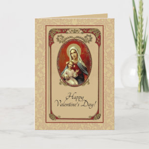 Tarjeta Santa El día de San Valentín Bendita Virgen María