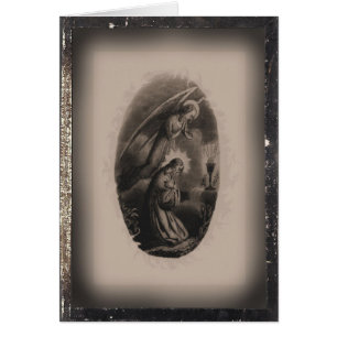 Tarjeta santa en blanco del vintage la agonía en