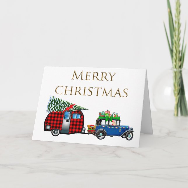 Tarjeta Santa en el coche clásico (Anverso)