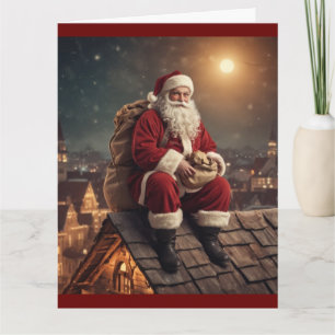 Tarjeta Santa en el tejado