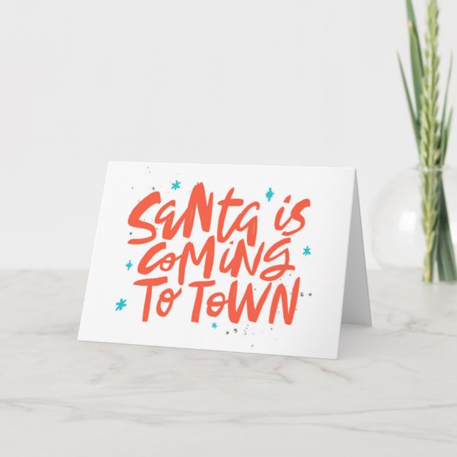 Tarjeta Santa está llegando al diseño de las vacaciones en (Anverso)