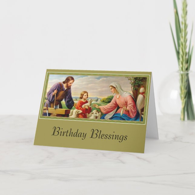 Tarjeta SANTA FAMILIA San José, Jesús, María (Anverso)