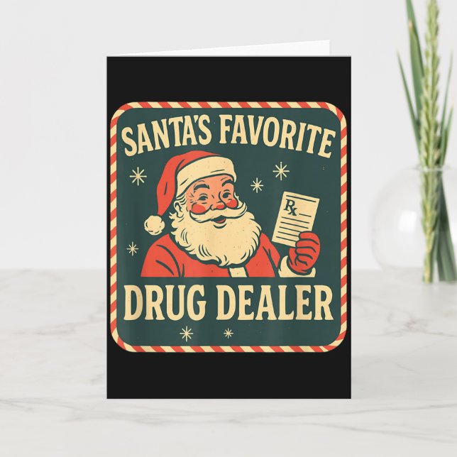 Tarjeta Santa Favorite Drug Er Christmas Pharmacy Tech Nur (Anverso)