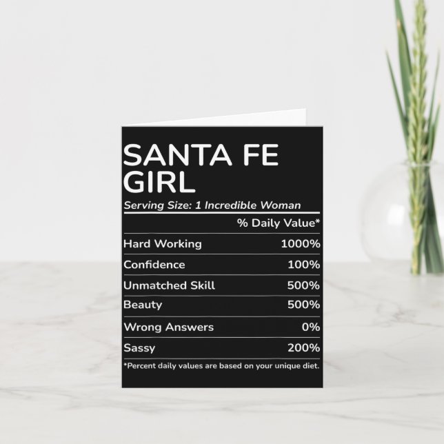 Tarjeta Santa Fe Girl Funny New Mexico Hometown  (Anverso)