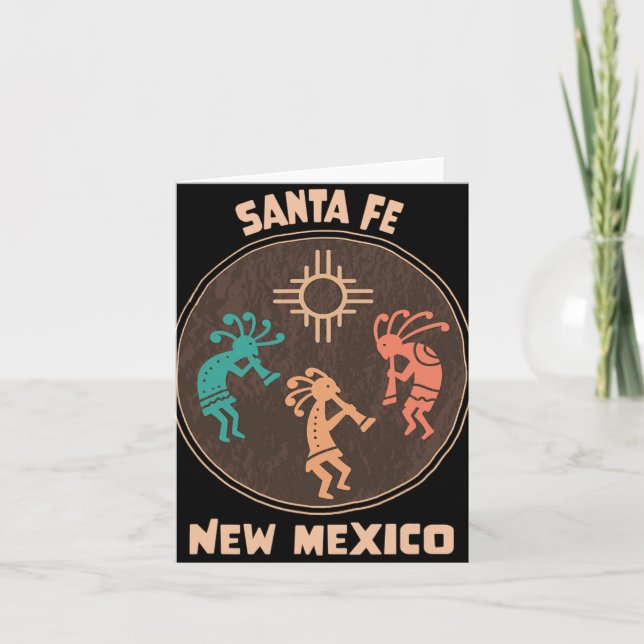 Tarjeta Santa Fe New Mexico Kokopelli Vacation Souvenir  (Anverso)