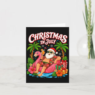 Tarjeta Santa Flamingo Divertido Día de Fiesta de Verano N