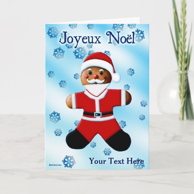 Tarjeta Santa Gingerbread - Joyeux Noël (Anverso)