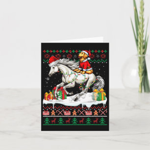 Tarjeta Santa Golden Retriever Rige Horse Navidades Swea