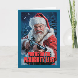 Tarjeta Santa Gun On The Naughty List Second Amendment