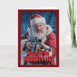 Tarjeta Santa Gun You're On The Naughty List 2A