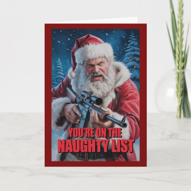 Tarjeta Santa Gun You're On The Naughty List 2A (Anverso)
