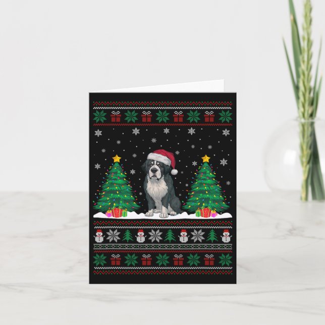 Tarjeta Santa Hat Bernard Perro Árbol de navidad ilumina S (Anverso)