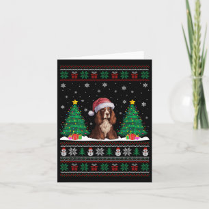 Tarjeta Santa Hat Boykin Spaniel Perro árbol de navidad al
