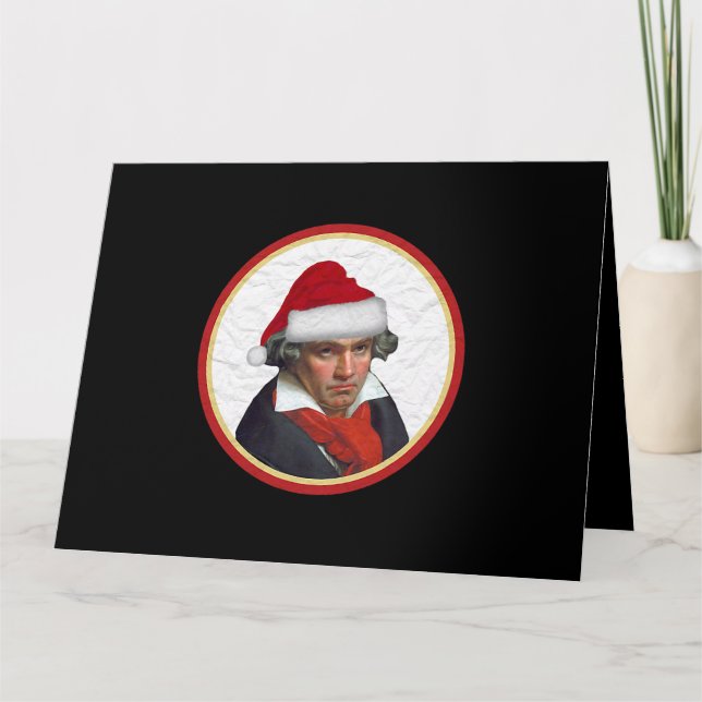 Tarjeta Santa Hat Navidades Beethoven Sinfonía Clásica M (Anverso)