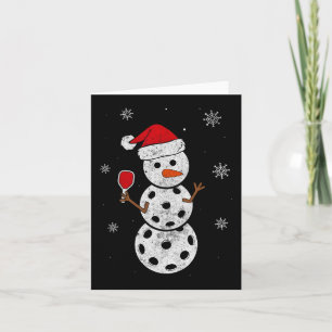 Tarjeta Santa Hat Snowman Regalos Para Xmas Fun Pickleball