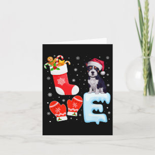 Tarjeta Santa Hat Xmas Stocking American Staffordshire Ter