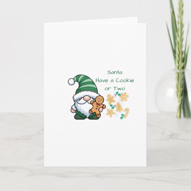 Tarjeta Santa Have a Cookie or Two on a Holiday Card (Anverso)