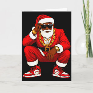 Tarjeta Santa Hip Hop Hombres Afroamericanos Equipo De Nav