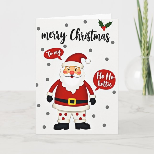Tarjeta Santa Ho Ho Hottie Christmas (Anverso)