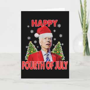 Tarjeta Santa Joe Biden Feliz 4 de Julio Divertida Navidad
