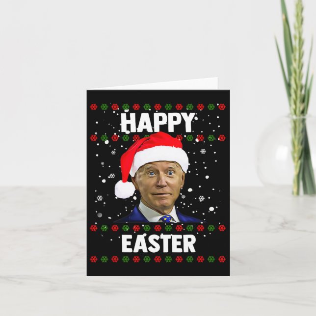 Tarjeta Santa Joe Biden Feliz Pascua Navidades feos sudan (Anverso)
