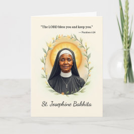 Tarjeta Santa Josefina Bakhita la paz de Dios con las Escr