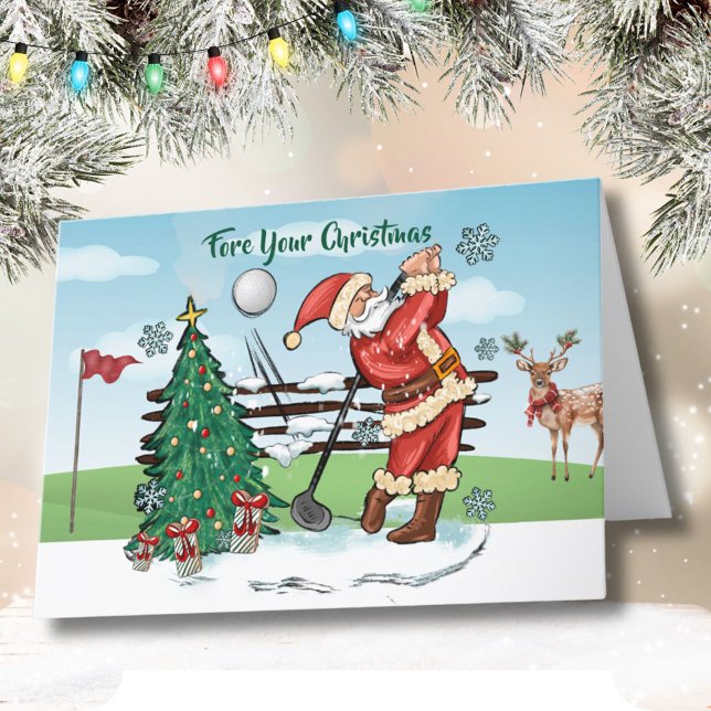 Tarjeta Santa Juega al Golf - Prestar a sus Navidades (Subido por el creador)