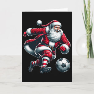 Tarjeta Santa Juega Fútbol Deportes Navidad Mujeres Hombre