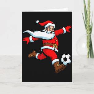 Tarjeta Santa Juega Fútbol Navidad Deportes Mujeres Hombre