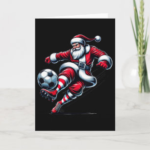 Tarjeta Santa Juega Fútbol Navidad Deportes Mujeres Hombre