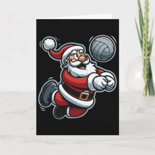 Tarjeta Santa jugando voleibol divertido jugador de voleib