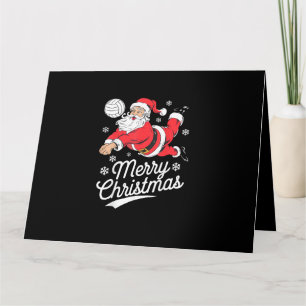 Tarjeta Santa Jugando Voleibol Pijama De Navidad Genial Sp