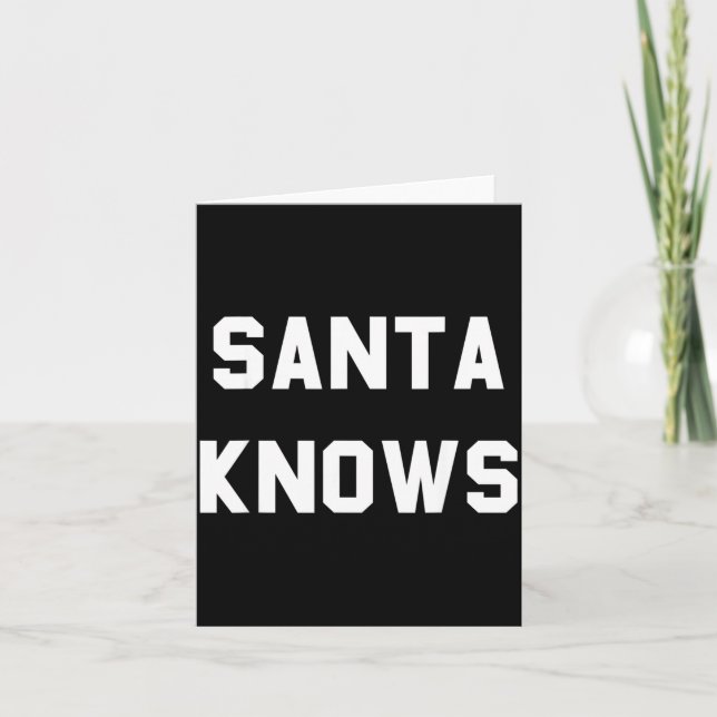 Tarjeta Santa Knows Funny Christmas  (Anverso)