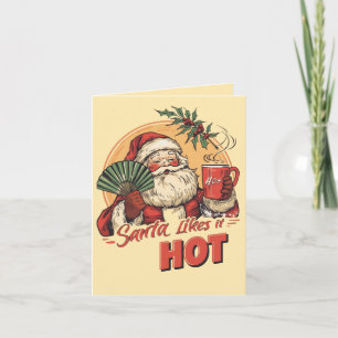 Tarjeta Santa le gusta caliente – Navidad divertida para a