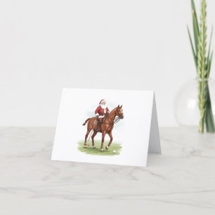 Tarjeta Santa Lindo Personalizado Jugando Polo a Caballo