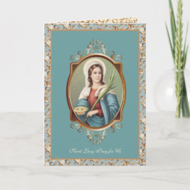 Tarjeta Santa Lucy|Lucía Ojos de patrón religioso de cosec